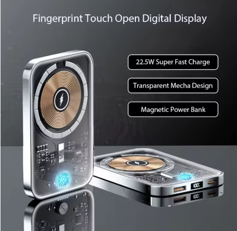 Transparent Magnetic Mini Wireless Power Bank by BowLift