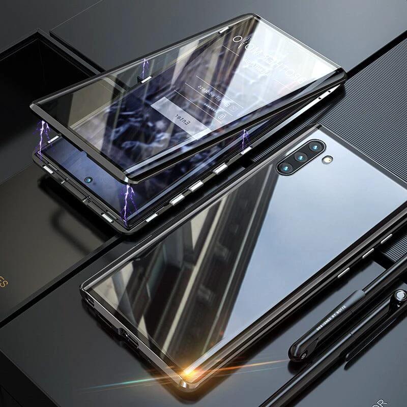 Samsung magnetic tempered glass double-sided phone case by BowLift