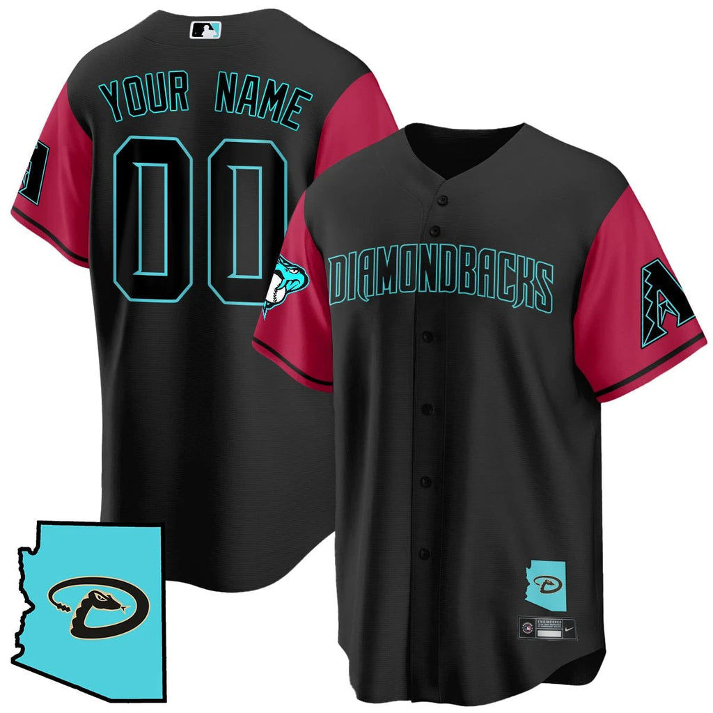 Arizona Diamondbacks Black Alternate Limited Custom Jersey - All Stitched by Arizona Diamondbacks