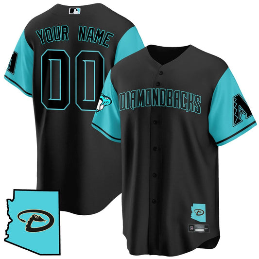 Arizona Diamondbacks Black Alternate Limited Custom Jersey - All Stitched by Arizona Diamondbacks