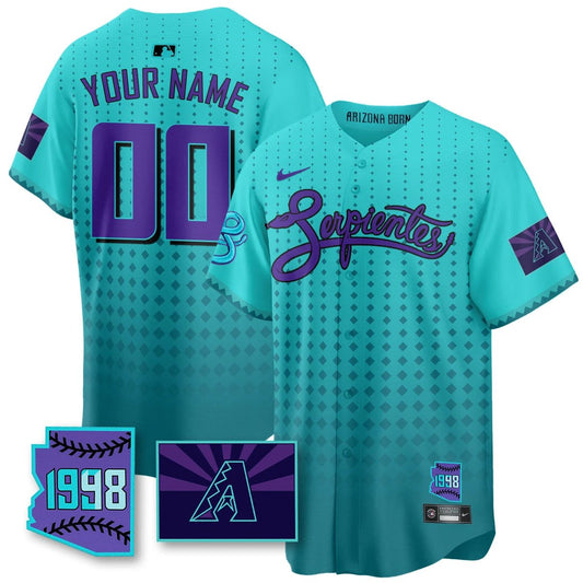 Arizona Diamondbacks Purple for Second “Serpientes” City Connect Custom Jersey - All Stitched by Arizona Diamondbacks