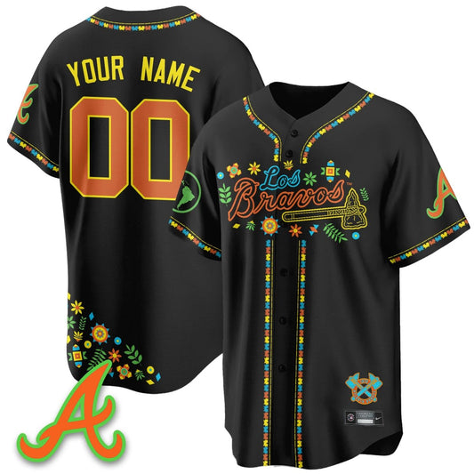 Atlanta Braves 2025 "Los Bravos" Custom Jersey - All Stitched by Atlanta Braves