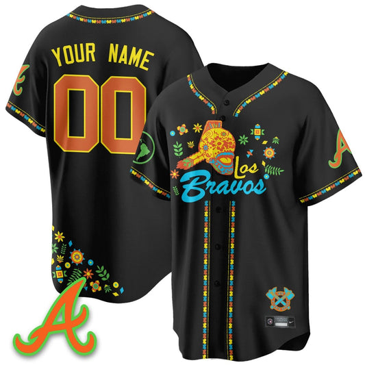 Atlanta Braves 2025 "Los Bravos" Custom Jersey V2 - All Stitched by Atlanta Braves
