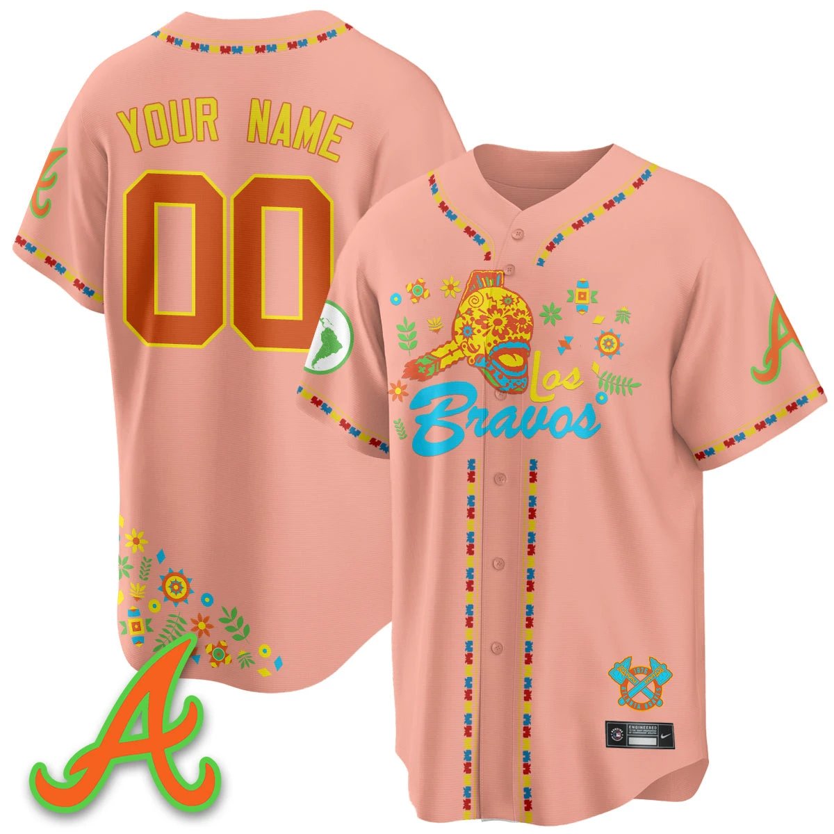 Atlanta Braves 2025 "Los Bravos" Custom Jersey V2 - All Stitched by Atlanta Braves