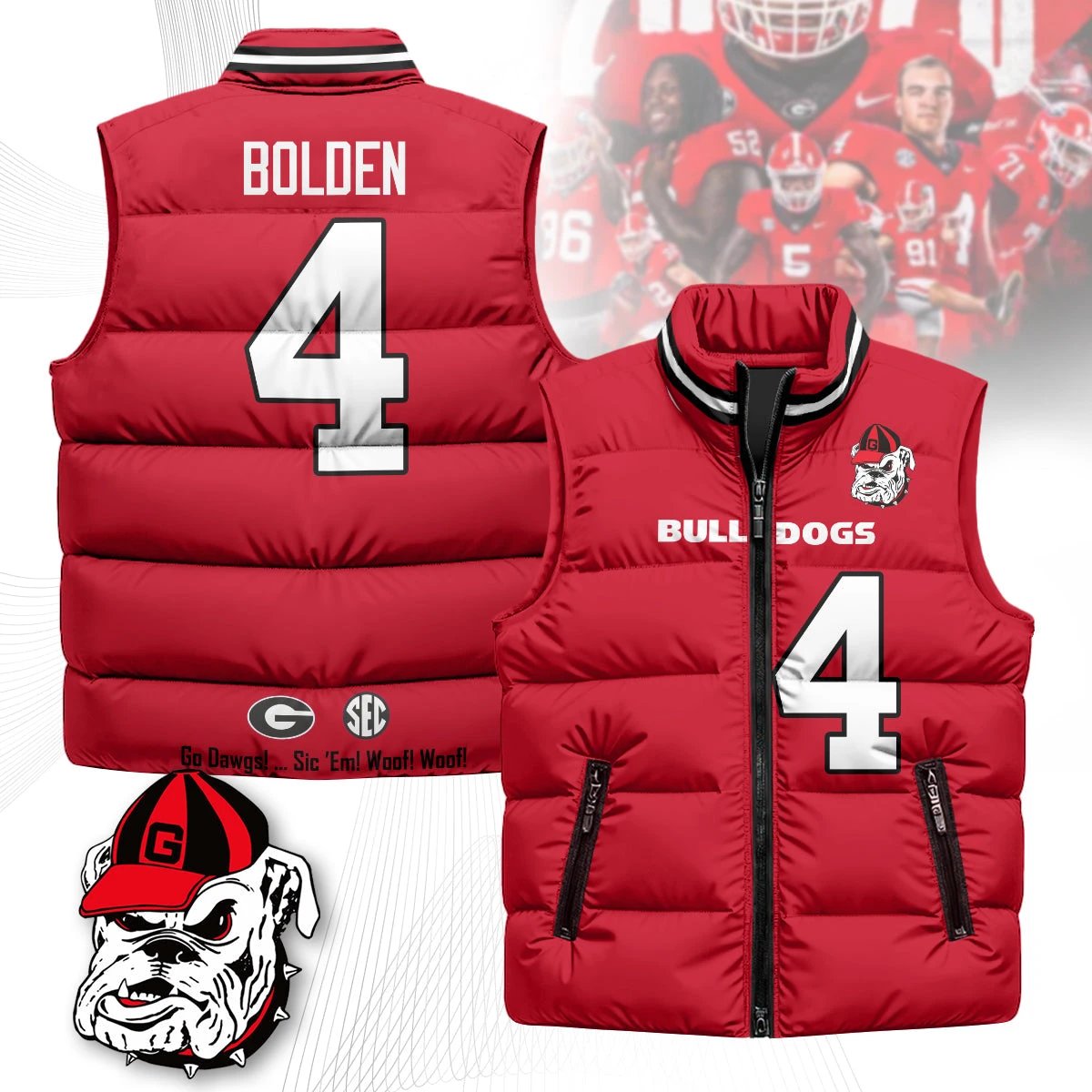 Georgia Bulldogs Unisex Puffer Vest by Georgia Bulldogs