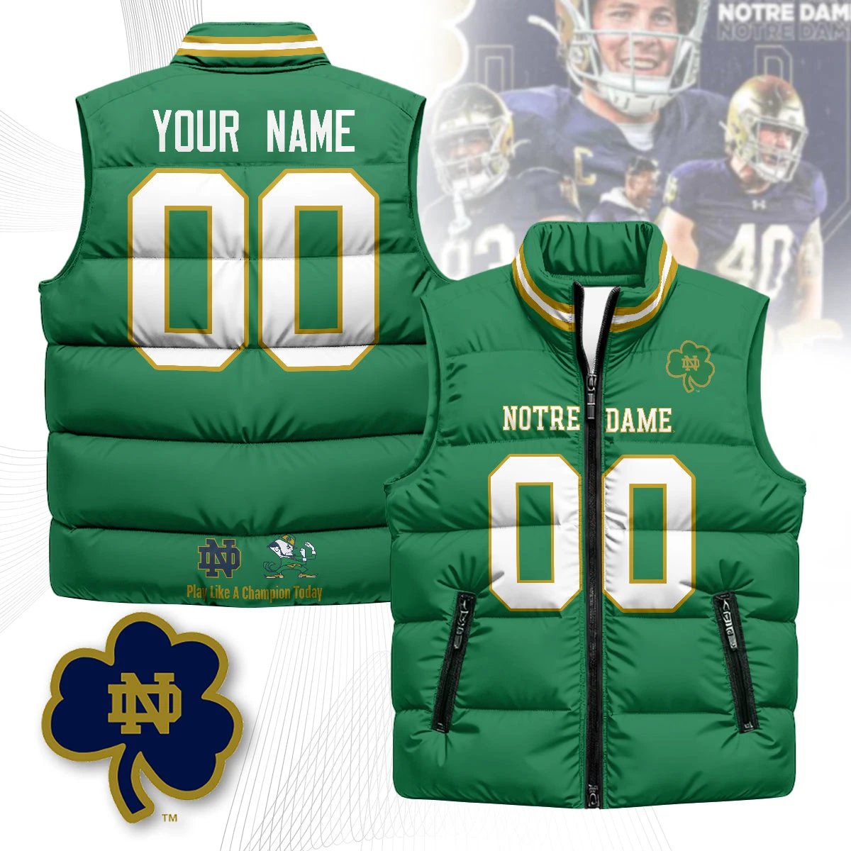 Personalized Notre Dame Fighting Irish Unisex Puffer Vest by Notre Dame Fighting Irish