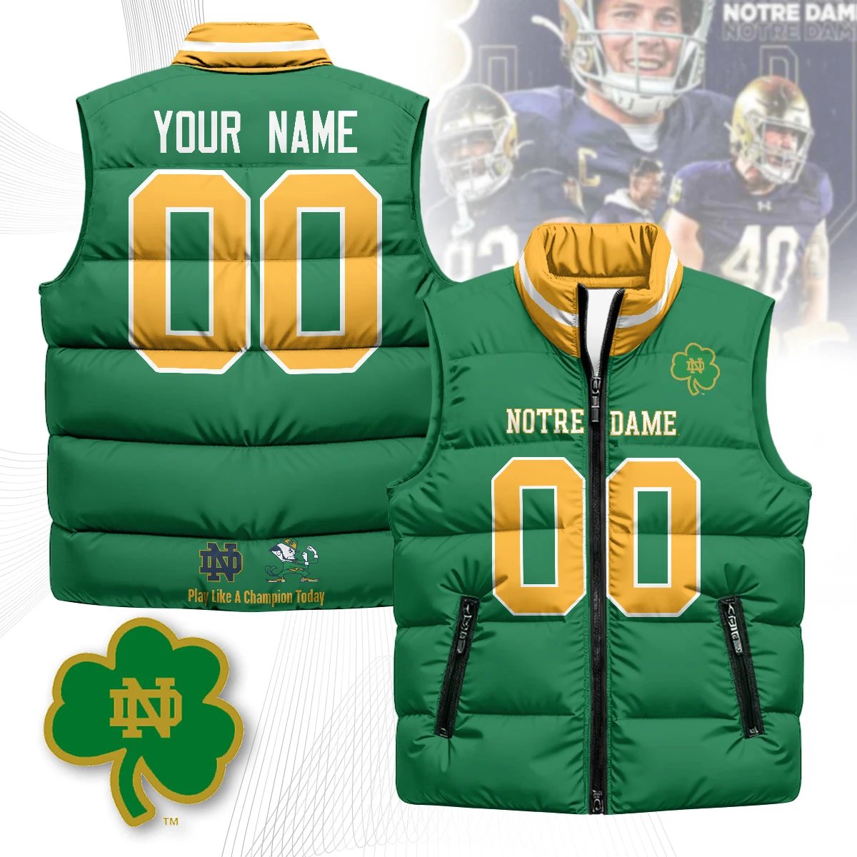 Personalized Notre Dame Fighting Irish Unisex Puffer Vest by Notre Dame Fighting Irish