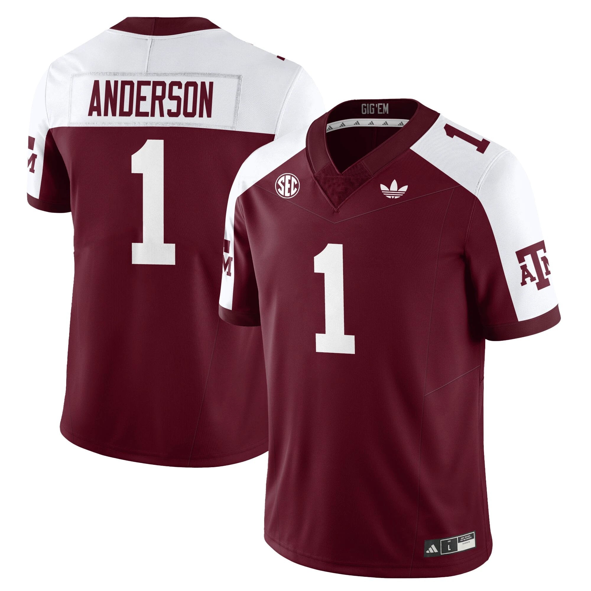 Texas A&M Aggies Football 1975 Throwback Jersey - All Stitched by Texas A&M Aggies