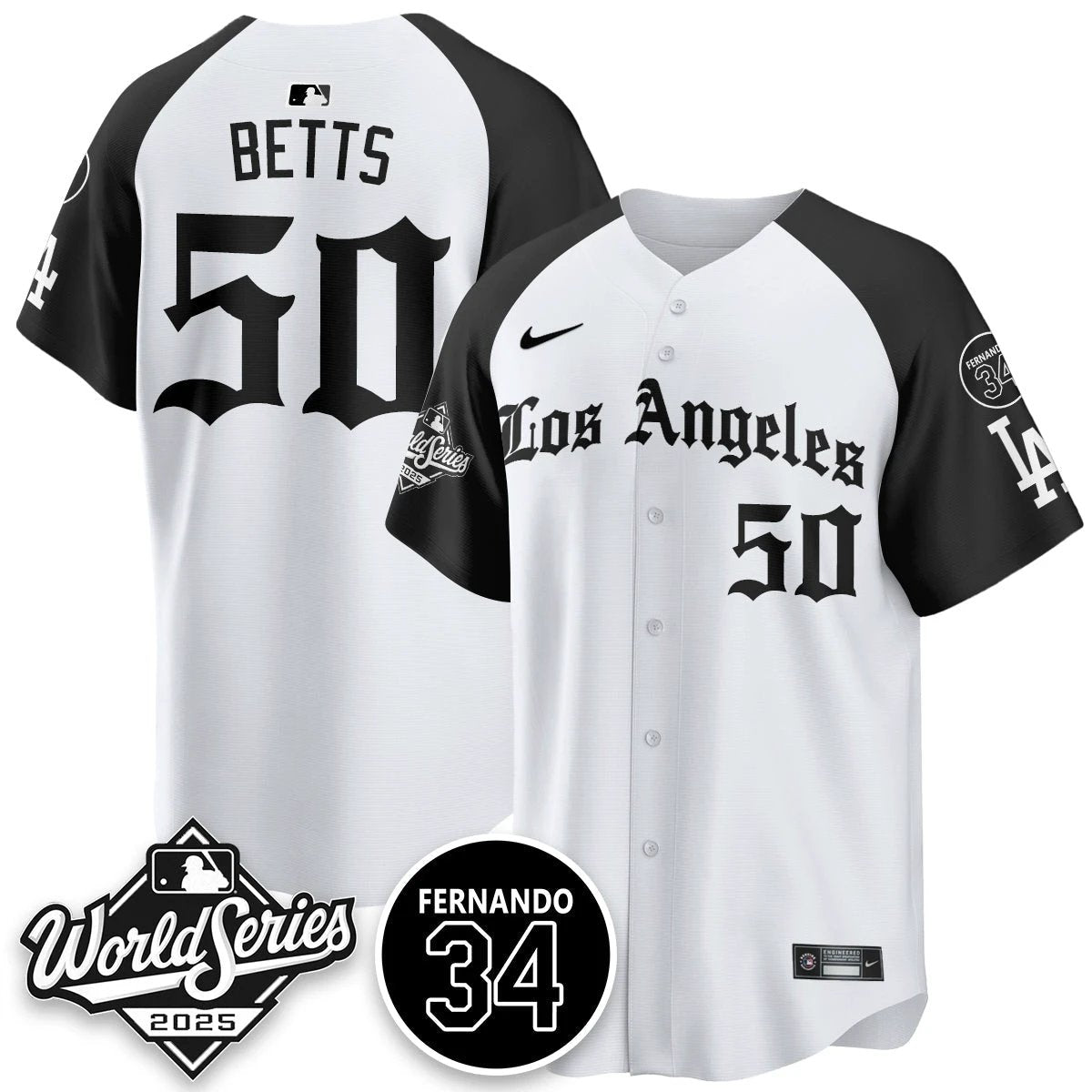 Los Angeles Dodgers 2025 Gothic NL Champions Jersey - All Stitched by Los Angeles Dodgers
