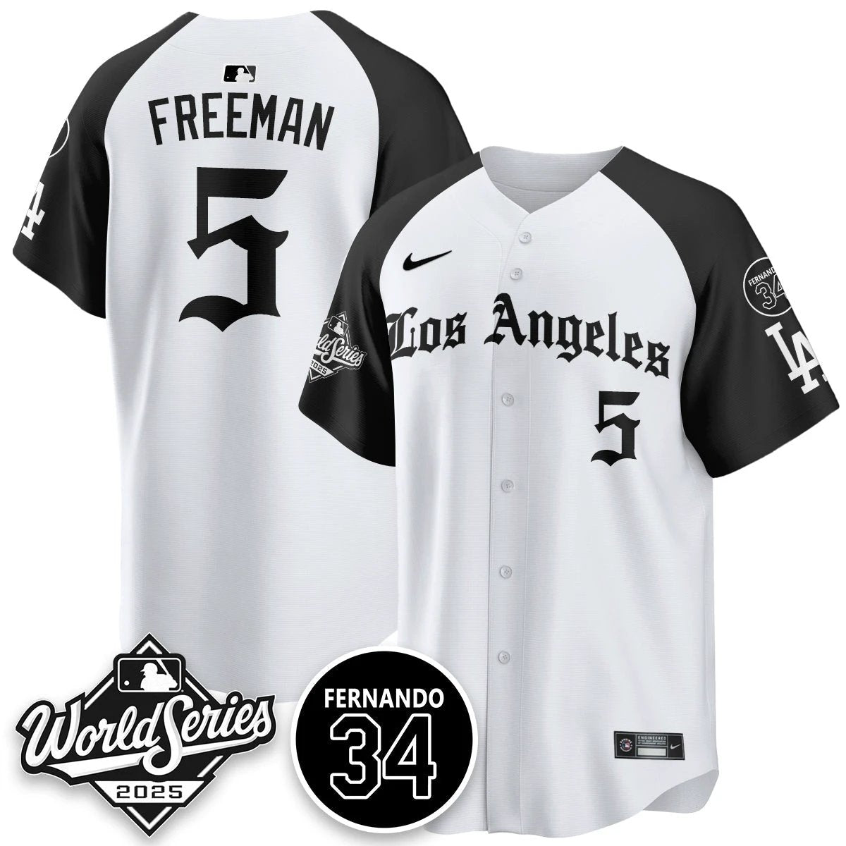 Los Angeles Dodgers 2025 Gothic NL Champions Jersey - All Stitched by Los Angeles Dodgers