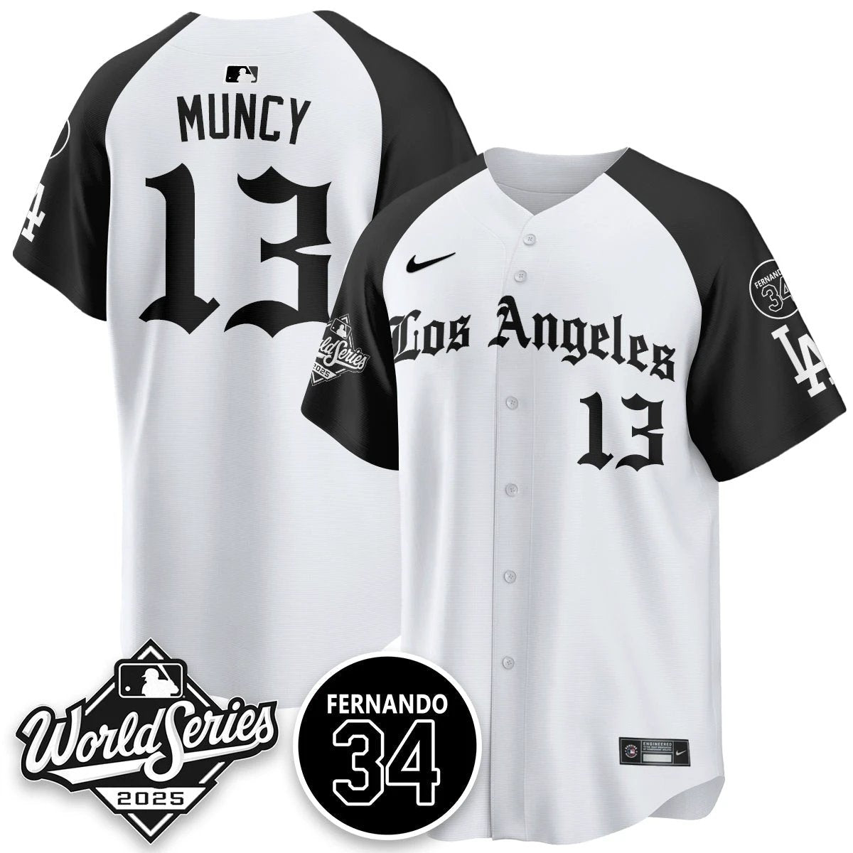 Los Angeles Dodgers 2025 Gothic NL Champions Jersey - All Stitched by Los Angeles Dodgers