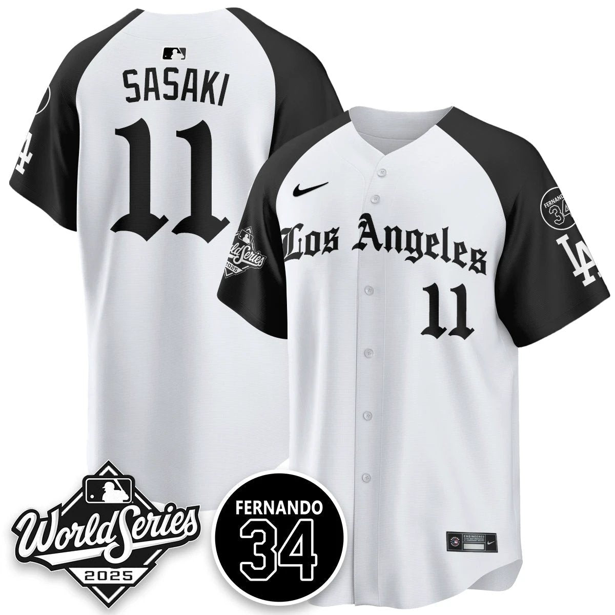 Los Angeles Dodgers 2025 Gothic NL Champions Jersey - All Stitched by Los Angeles Dodgers