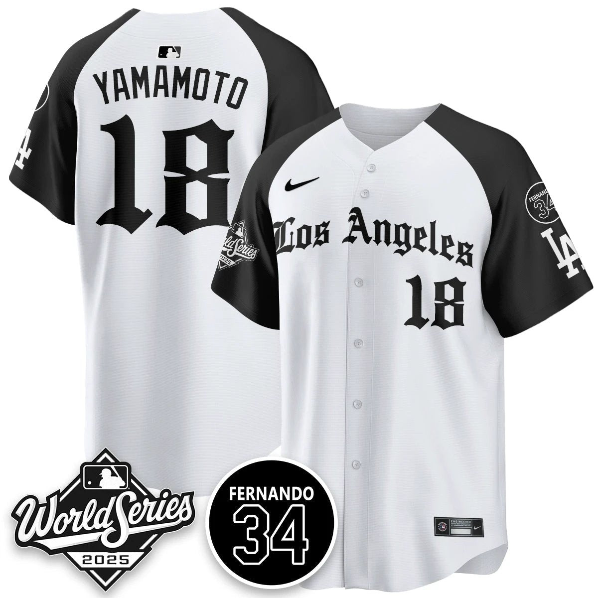 Los Angeles Dodgers 2025 Gothic NL Champions Jersey - All Stitched by Los Angeles Dodgers