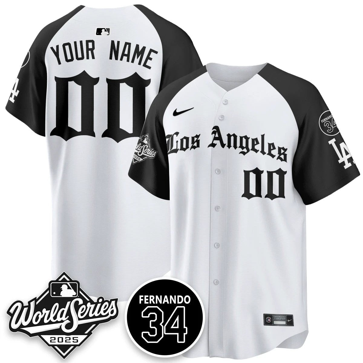 Los Angeles Dodgers 2025 Gothic NL Champions Jersey - All Stitched by Los Angeles Dodgers