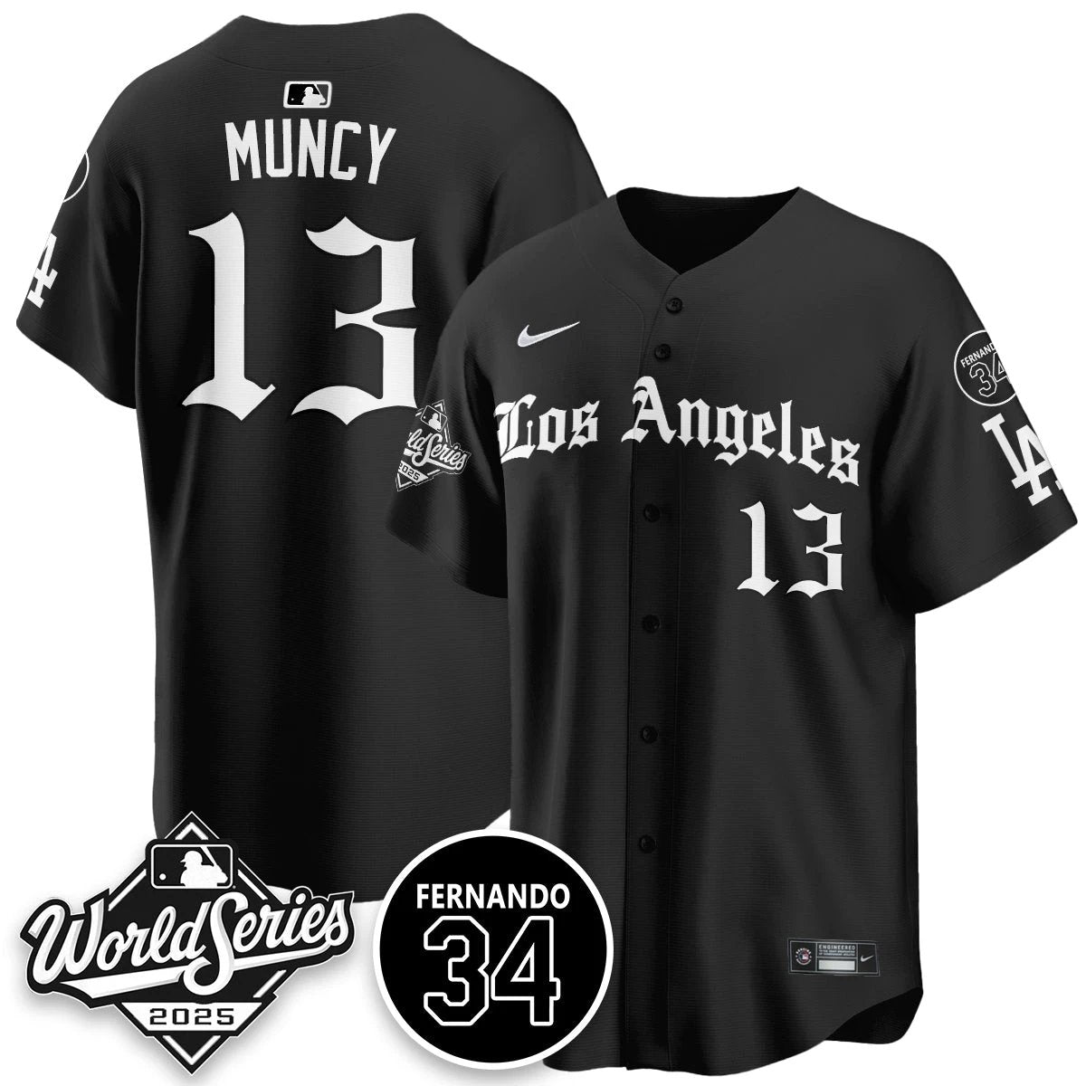 Los Angeles Dodgers 2025 Gothic NL Champions Jersey - All Stitched by Los Angeles Dodgers