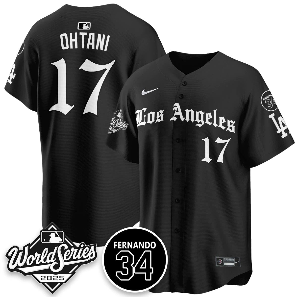 Los Angeles Dodgers 2025 Gothic NL Champions Jersey - All Stitched by Los Angeles Dodgers