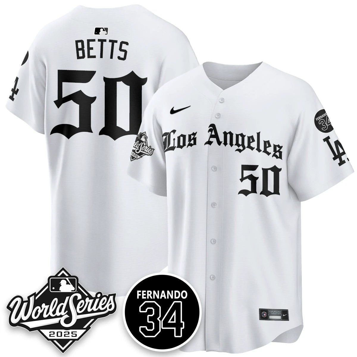Los Angeles Dodgers 2025 Gothic NL Champions Jersey - All Stitched by Los Angeles Dodgers