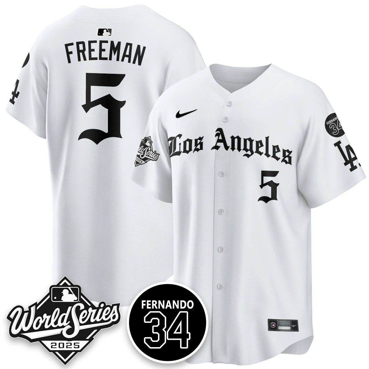 Los Angeles Dodgers 2025 Gothic NL Champions Jersey - All Stitched by Los Angeles Dodgers