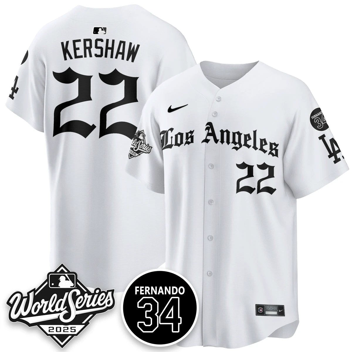 Los Angeles Dodgers 2025 Gothic NL Champions Jersey - All Stitched by Los Angeles Dodgers