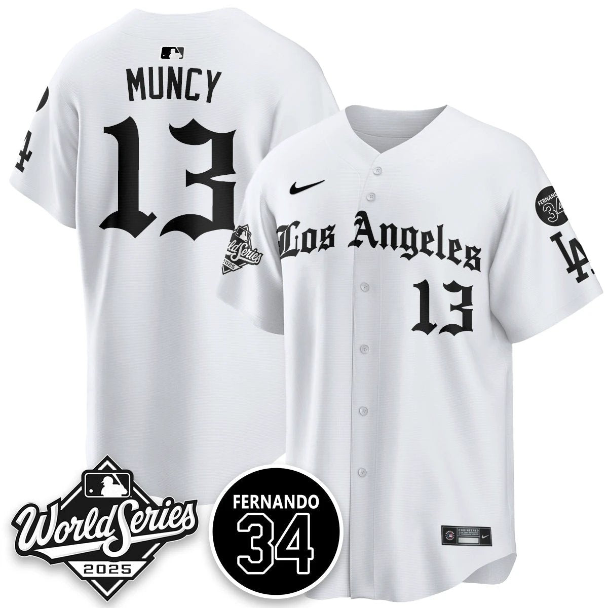 Los Angeles Dodgers 2025 Gothic NL Champions Jersey - All Stitched by Los Angeles Dodgers