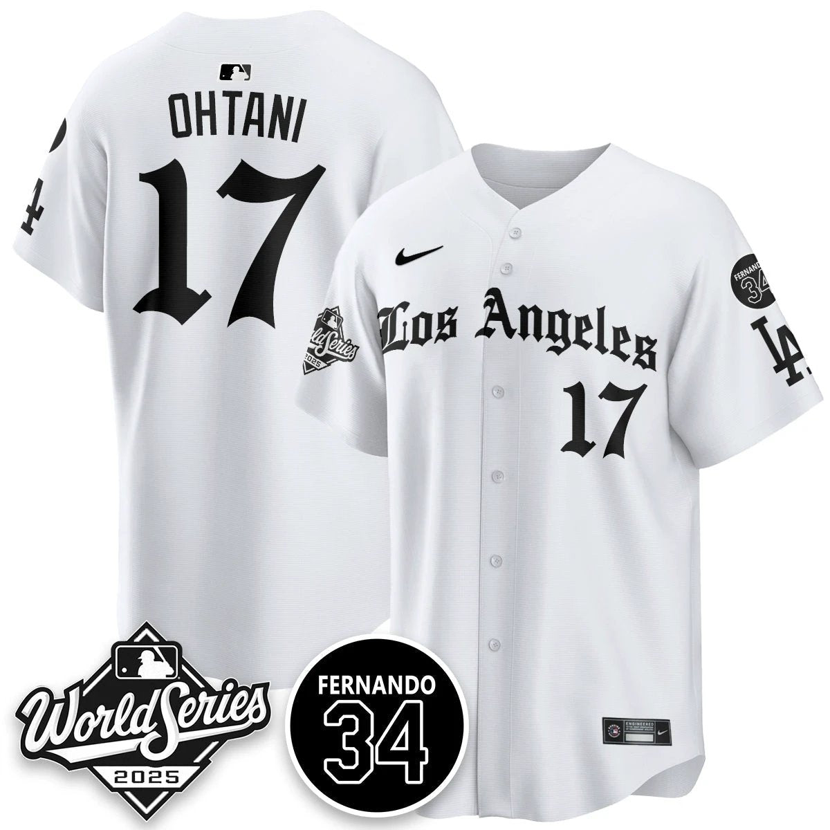 Los Angeles Dodgers 2025 Gothic NL Champions Jersey - All Stitched by Los Angeles Dodgers
