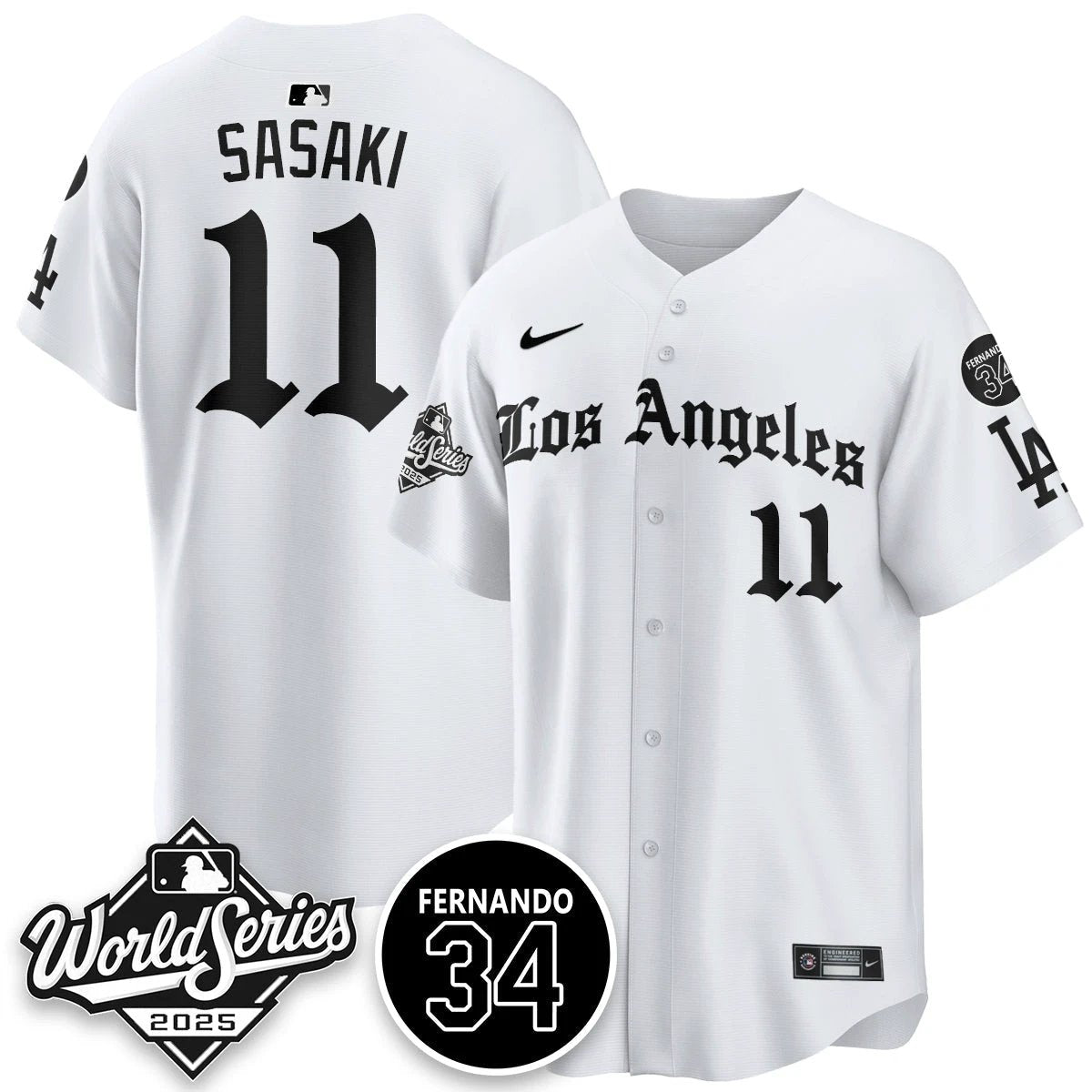 Los Angeles Dodgers 2025 Gothic NL Champions Jersey - All Stitched by Los Angeles Dodgers