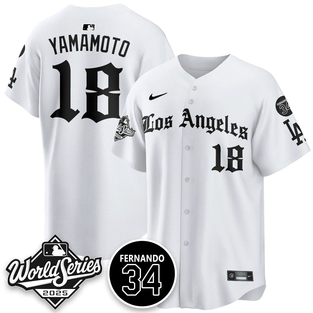 Los Angeles Dodgers 2025 Gothic NL Champions Jersey - All Stitched by Los Angeles Dodgers