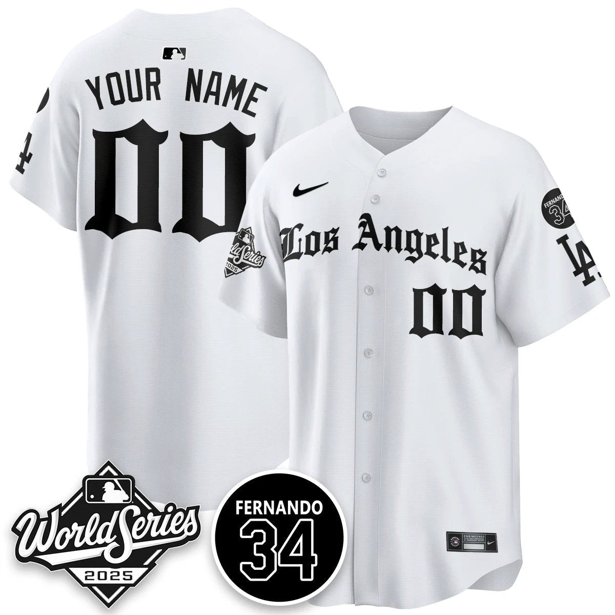 Los Angeles Dodgers 2025 Gothic NL Champions Jersey - All Stitched by Los Angeles Dodgers