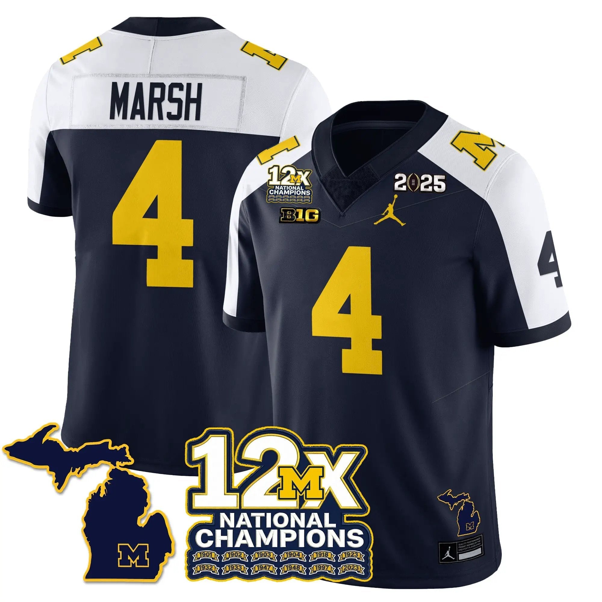 MICH 12x-Time National Champions Vapor Limited Football Jersey by Michigan Wolverines