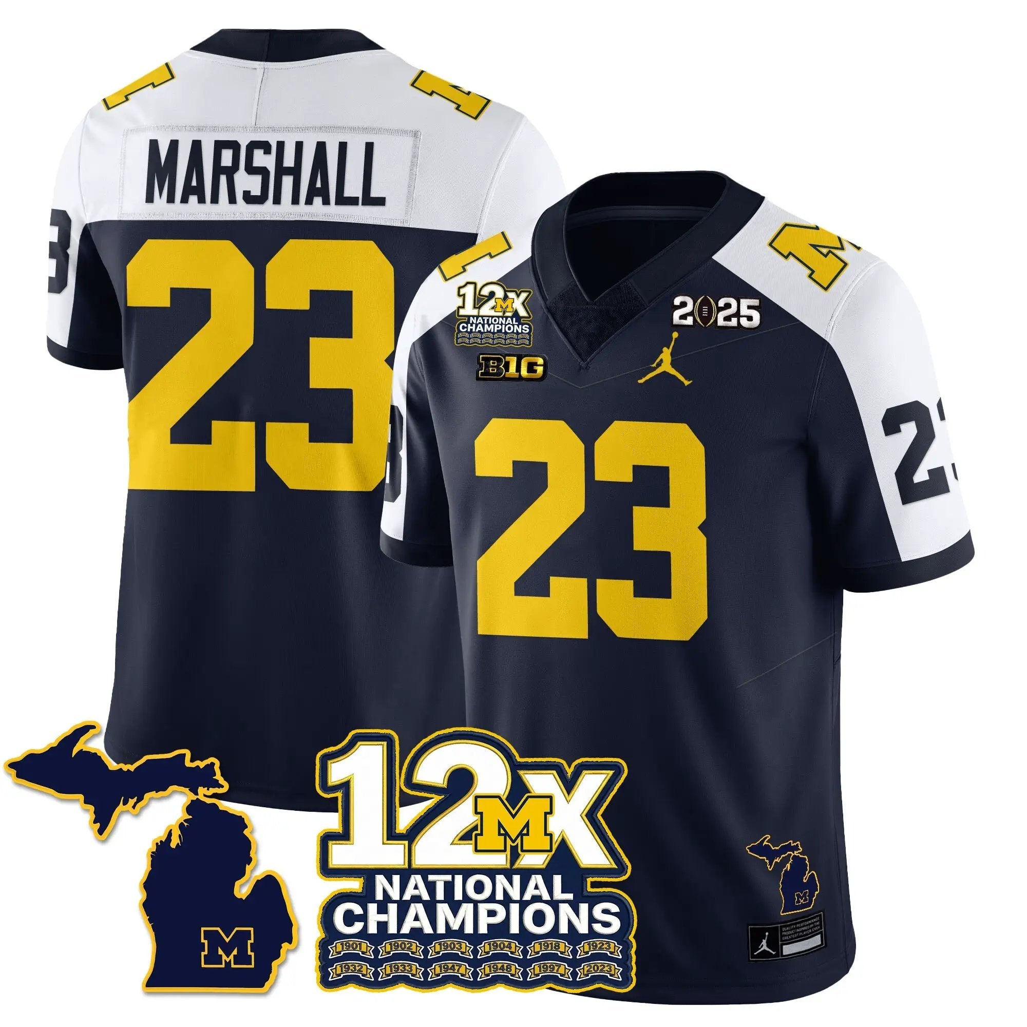 MICH 12x-Time National Champions Vapor Limited Football Jersey by Michigan Wolverines