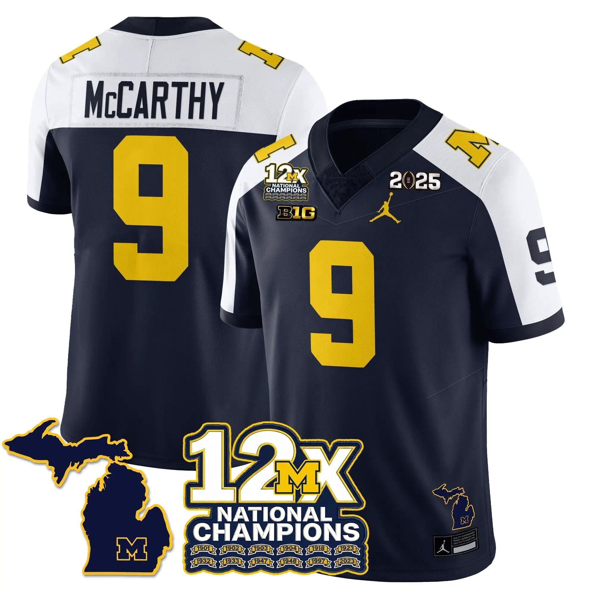 MICH 12x-Time National Champions Vapor Limited Football Jersey by Michigan Wolverines