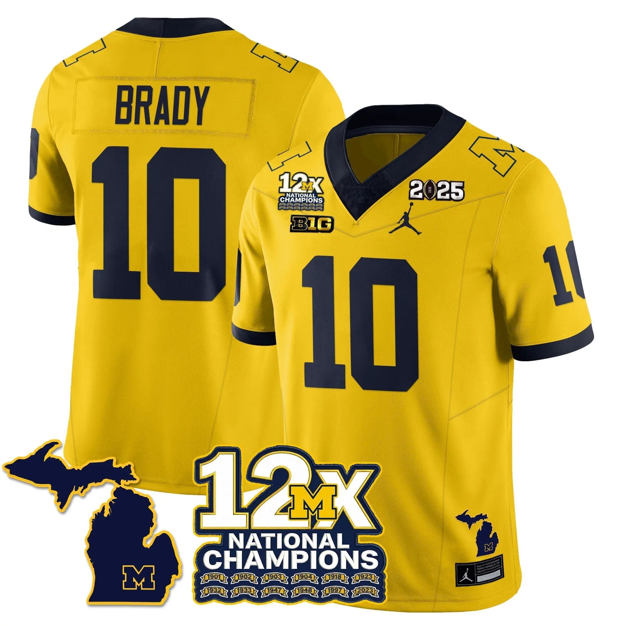 MICH 12x-Time National Champions Vapor Limited Football Jersey by Michigan Wolverines