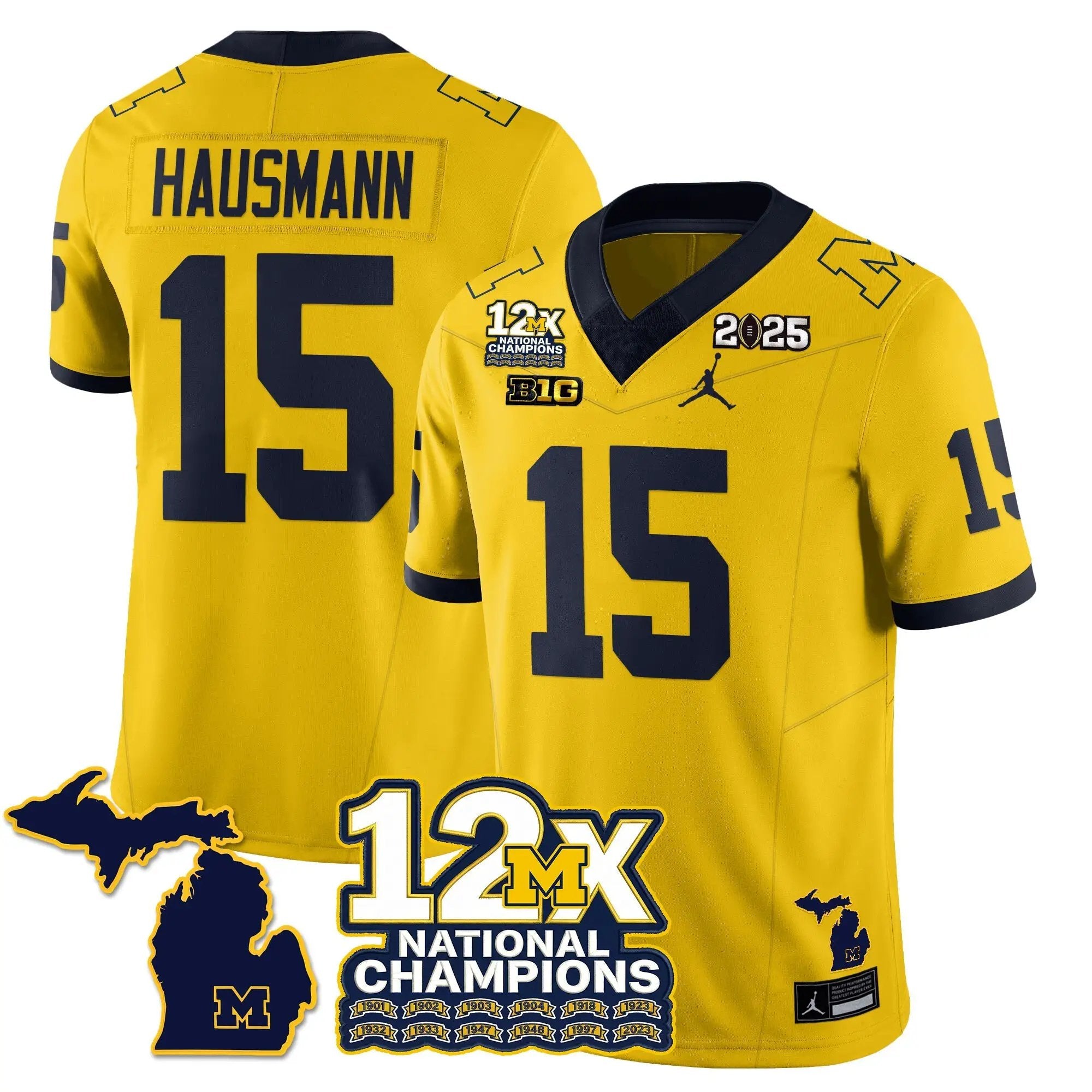 MICH 12x-Time National Champions Vapor Limited Football Jersey by Michigan Wolverines