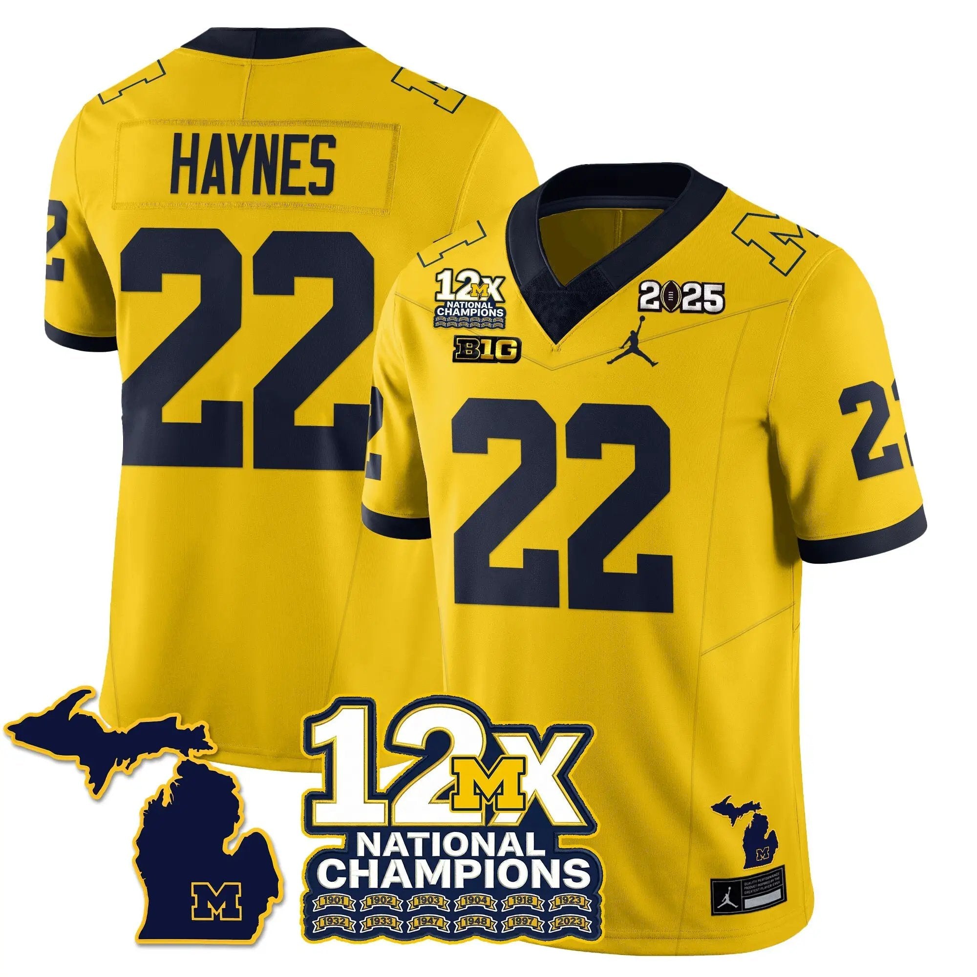 MICH 12x-Time National Champions Vapor Limited Football Jersey by Michigan Wolverines