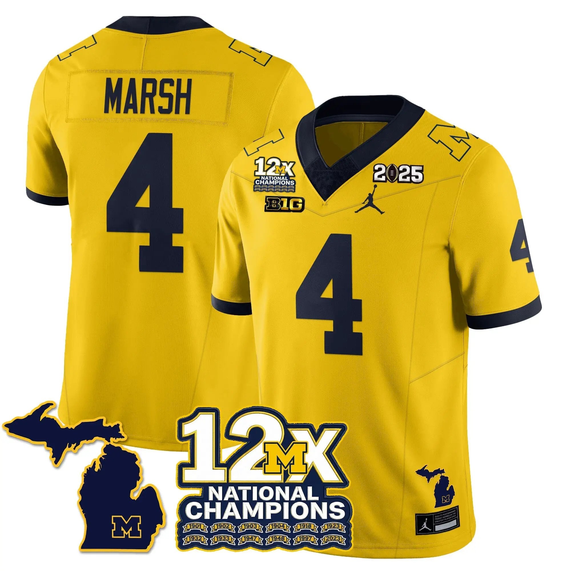 MICH 12x-Time National Champions Vapor Limited Football Jersey by Michigan Wolverines