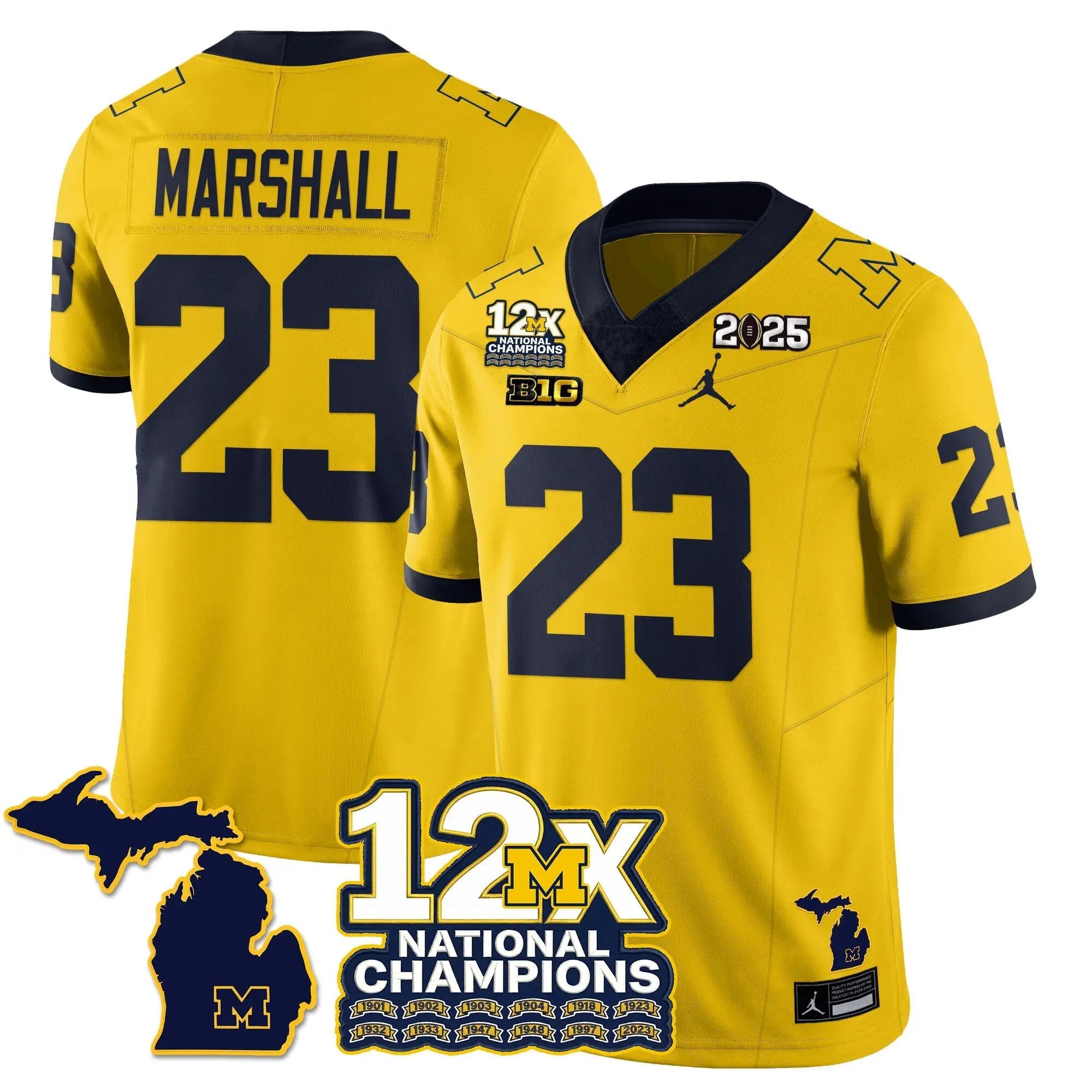 MICH 12x-Time National Champions Vapor Limited Football Jersey by Michigan Wolverines