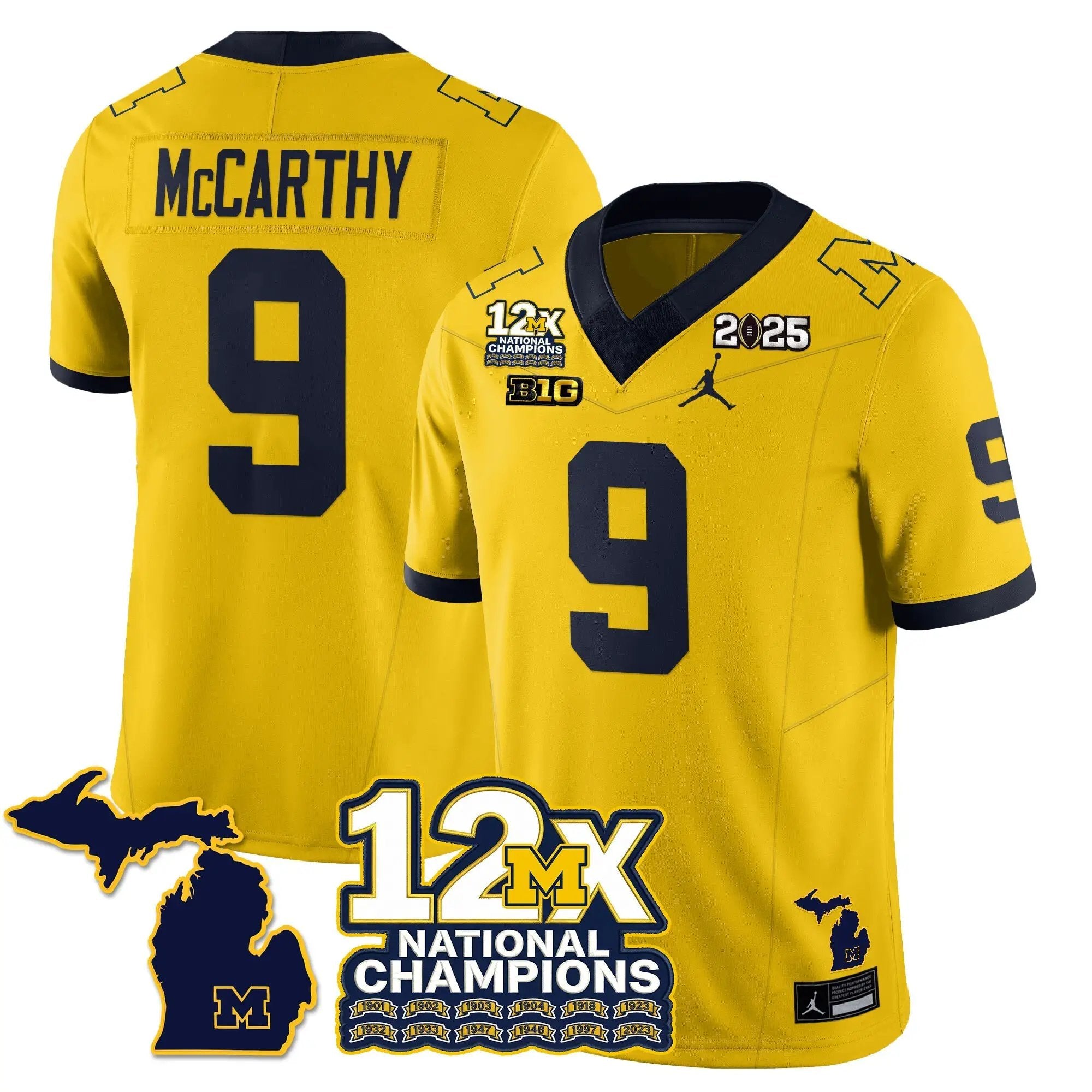 MICH 12x-Time National Champions Vapor Limited Football Jersey by Michigan Wolverines