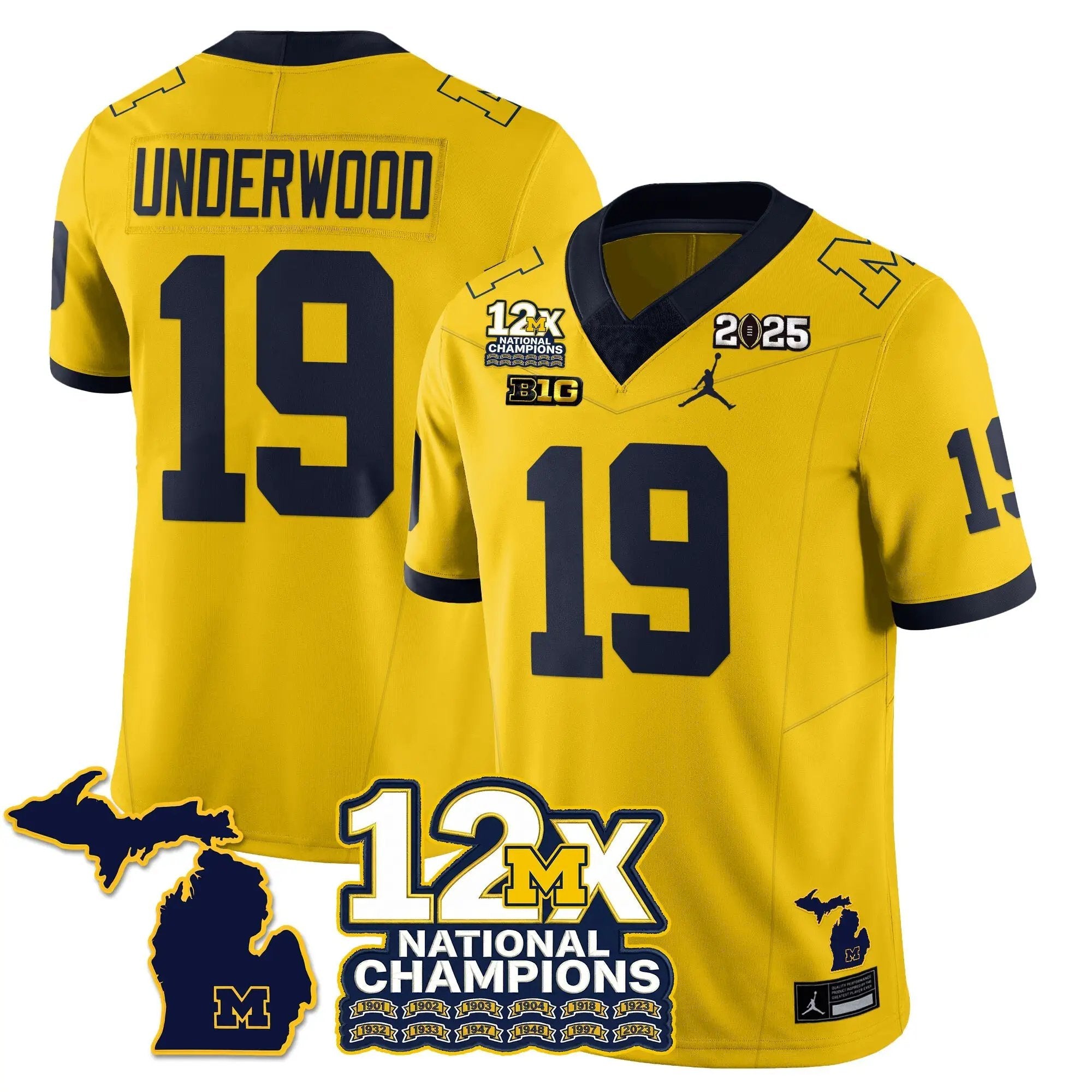 MICH 12x-Time National Champions Vapor Limited Football Jersey by Michigan Wolverines