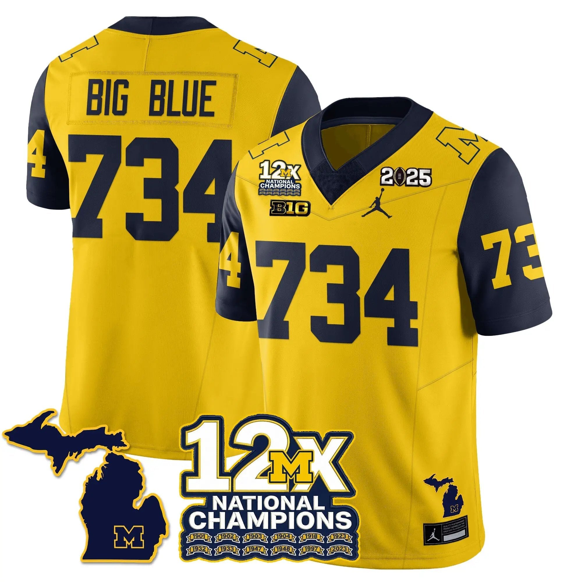 MICH 12x-Time National Champions Vapor Limited Football Jersey by Michigan Wolverines