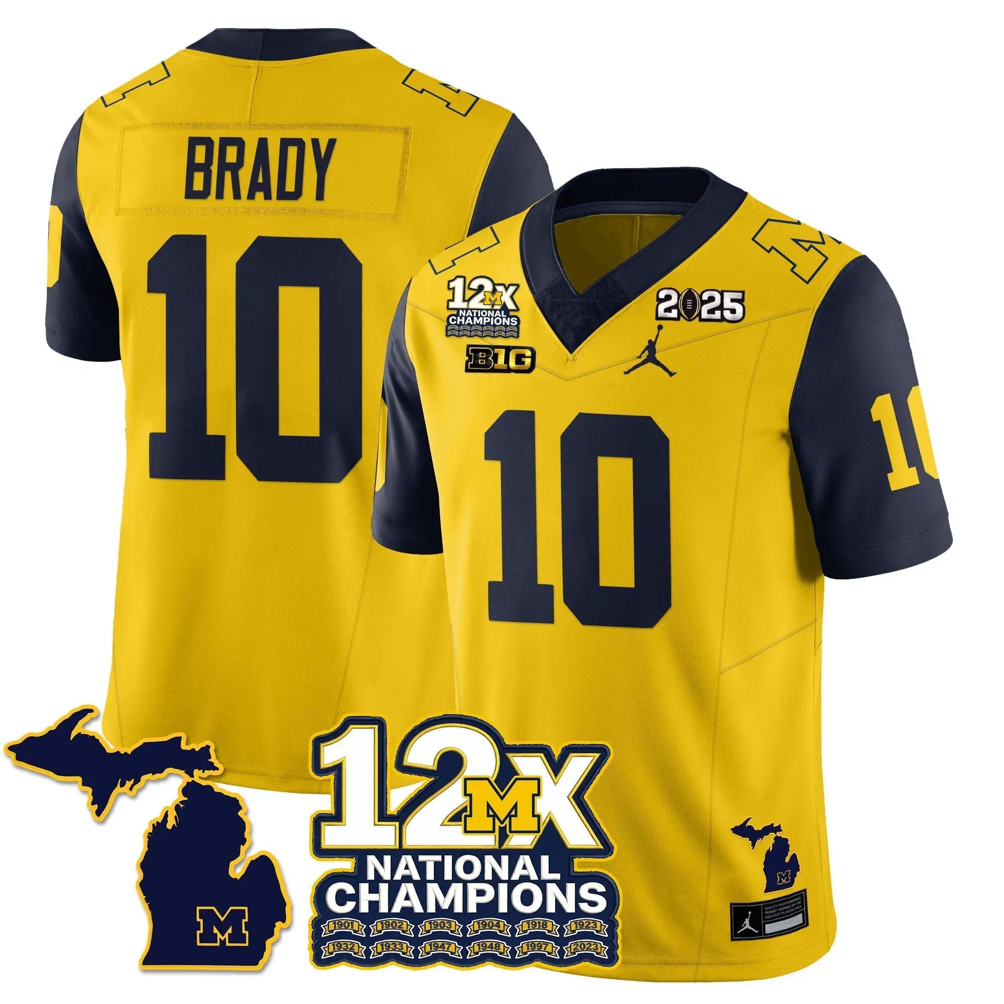 MICH 12x-Time National Champions Vapor Limited Football Jersey by Michigan Wolverines