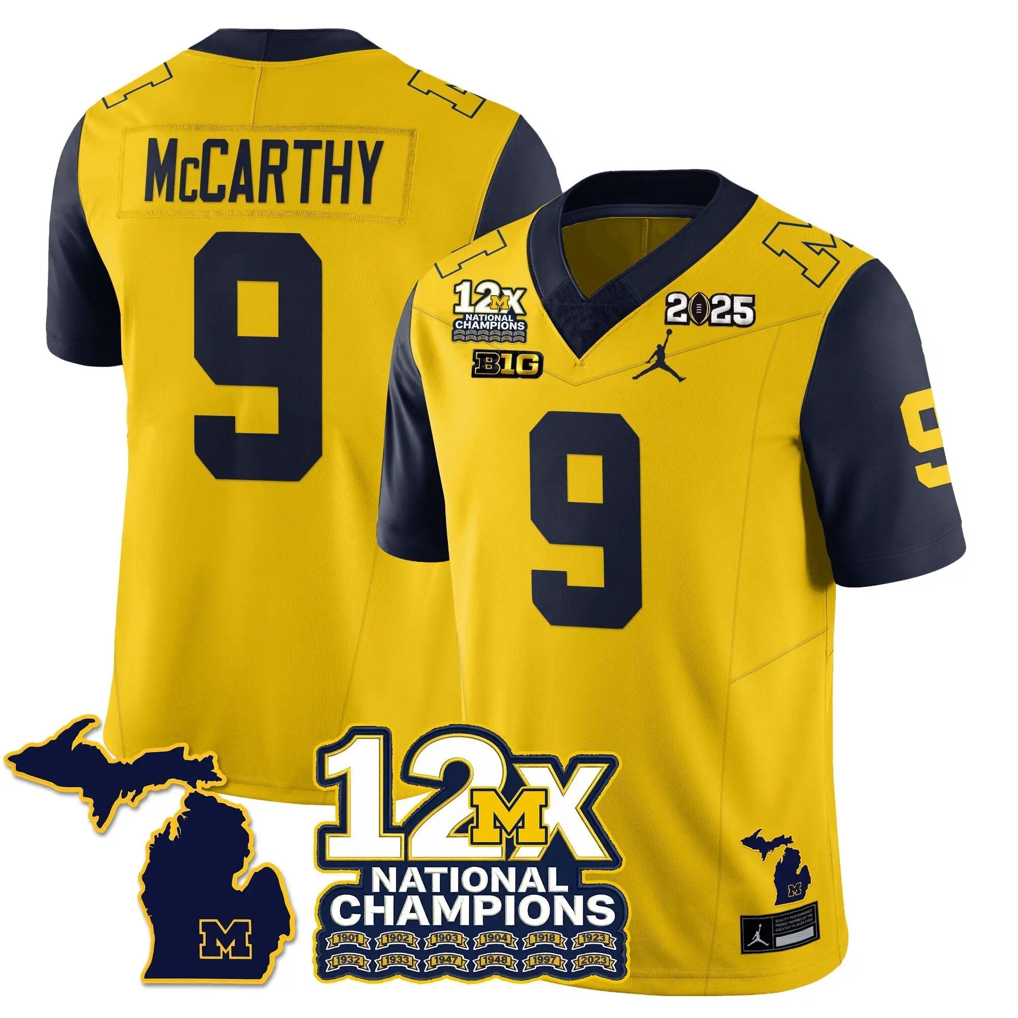 MICH 12x-Time National Champions Vapor Limited Football Jersey by Michigan Wolverines