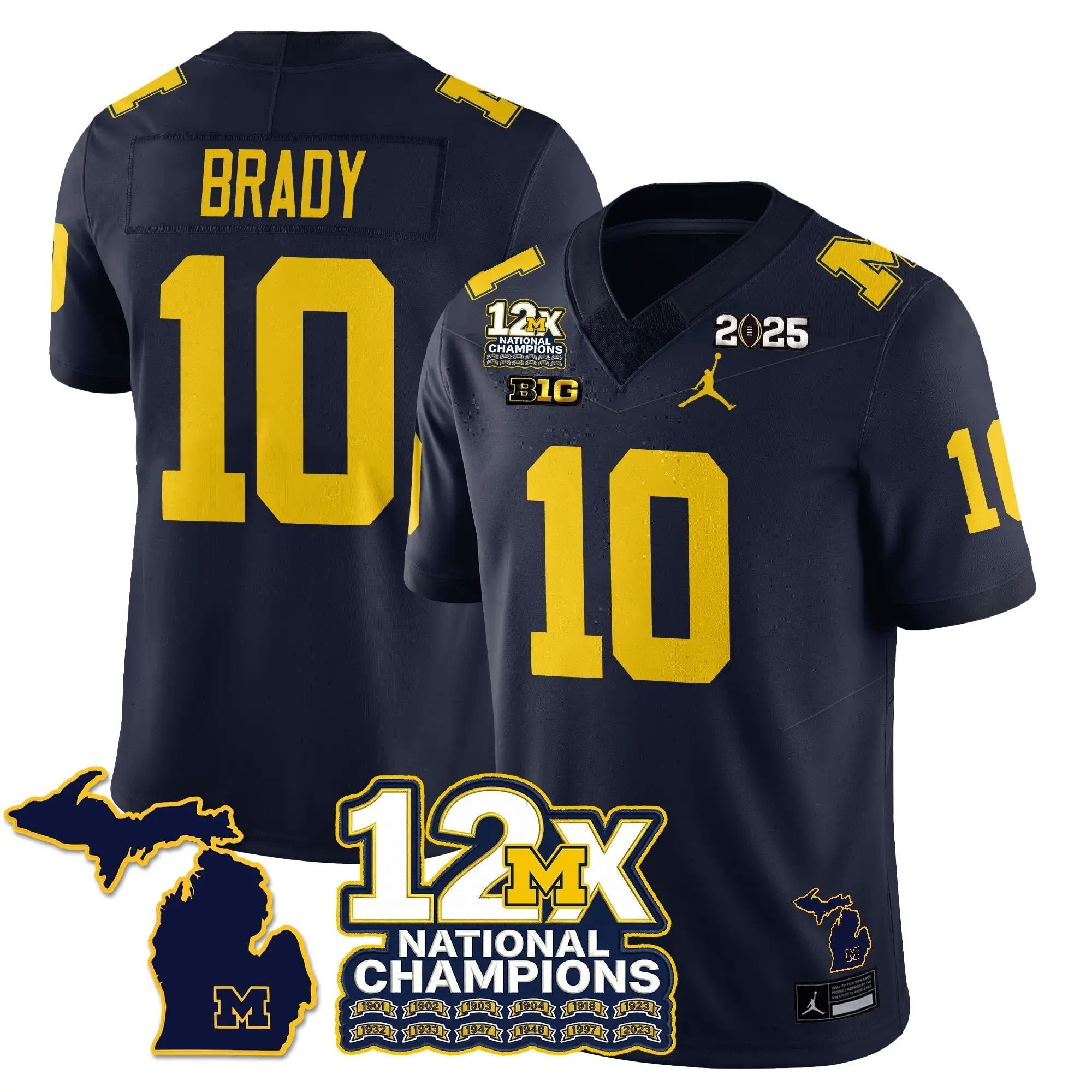 MICH 12x-Time National Champions Vapor Limited Football Jersey by Michigan Wolverines