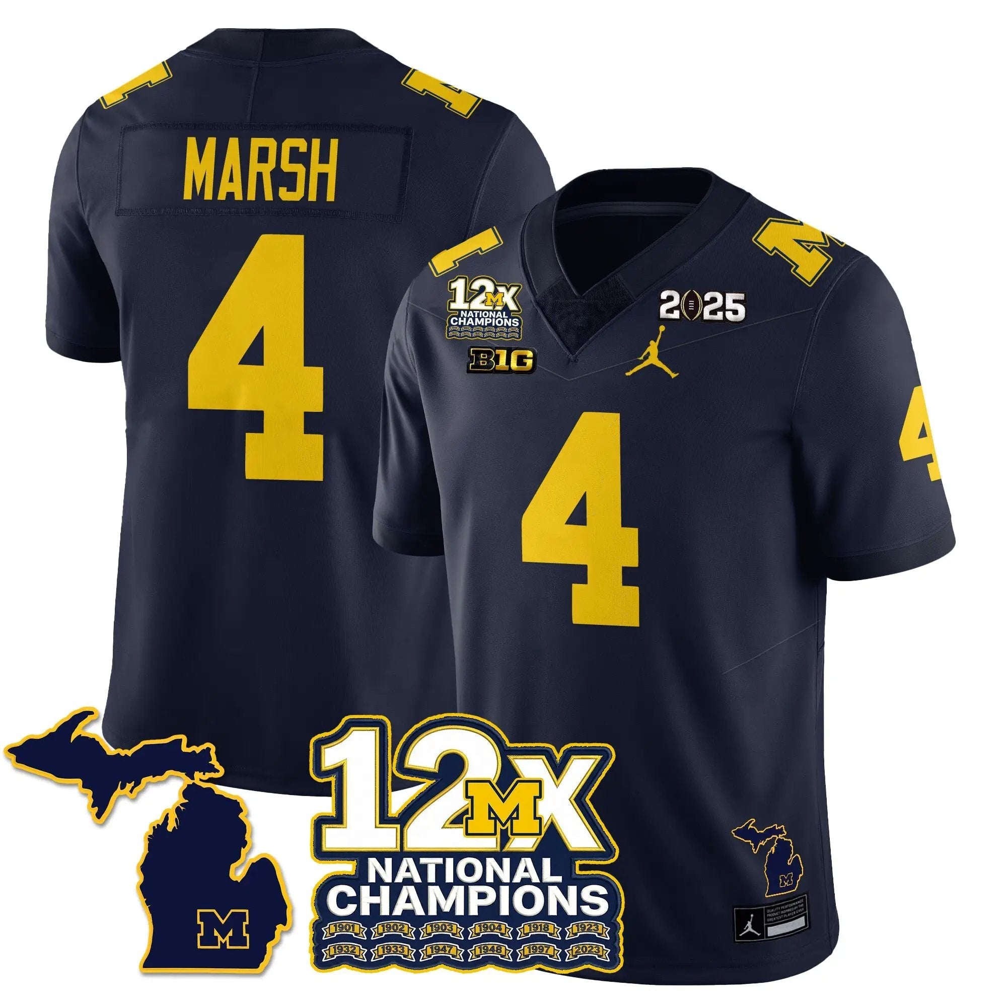 MICH 12x-Time National Champions Vapor Limited Football Jersey by Michigan Wolverines
