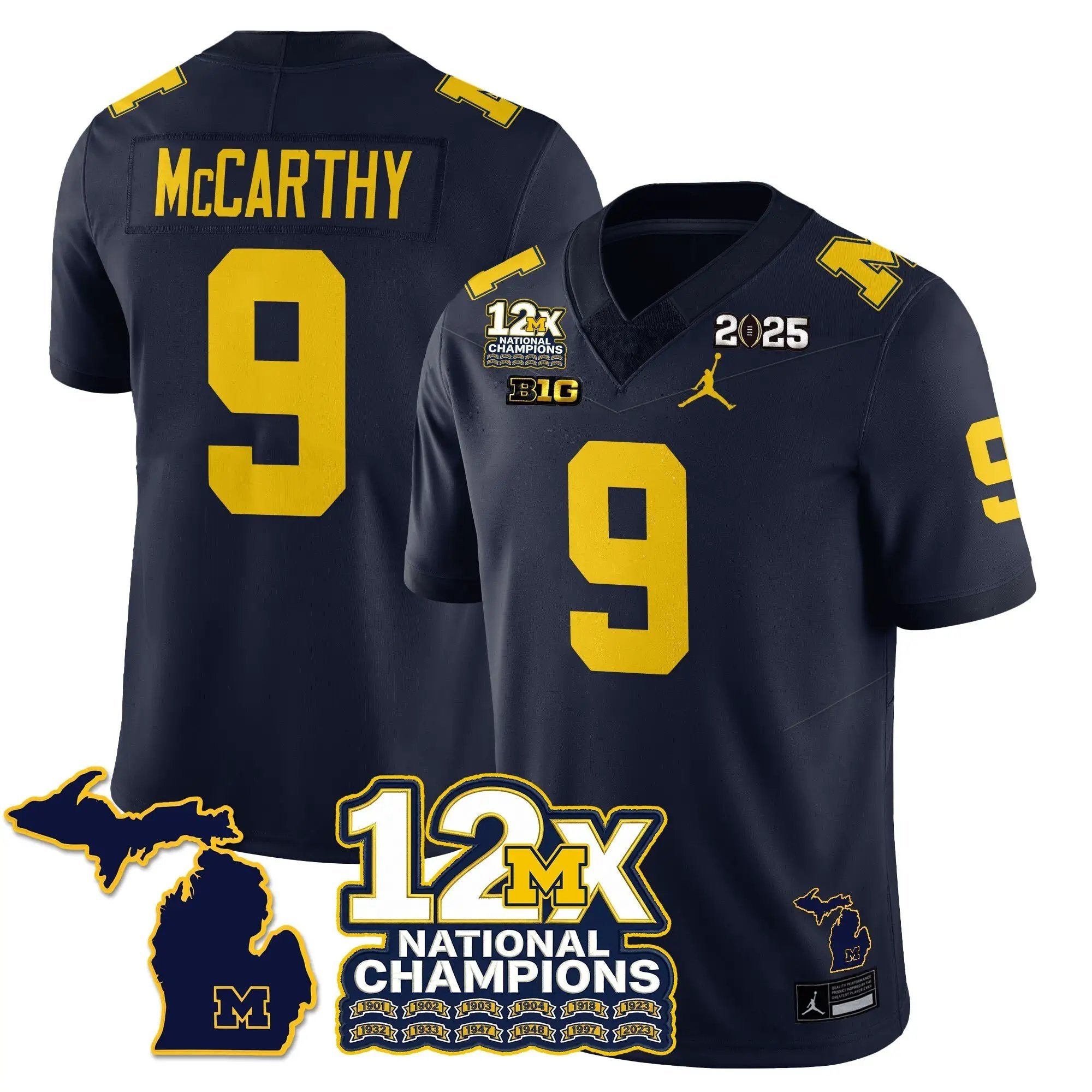 MICH 12x-Time National Champions Vapor Limited Football Jersey by Michigan Wolverines