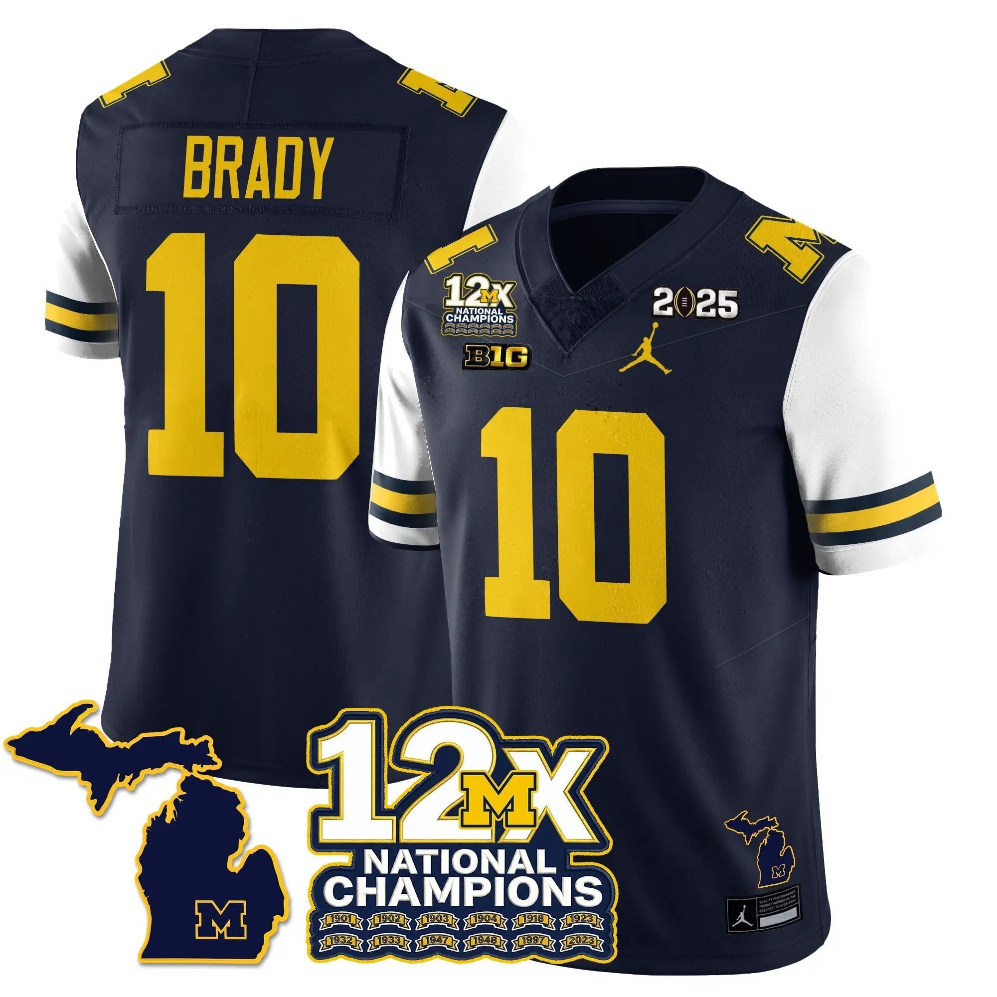 MICH 12x-Time National Champions Vapor Limited Football Jersey by Michigan Wolverines