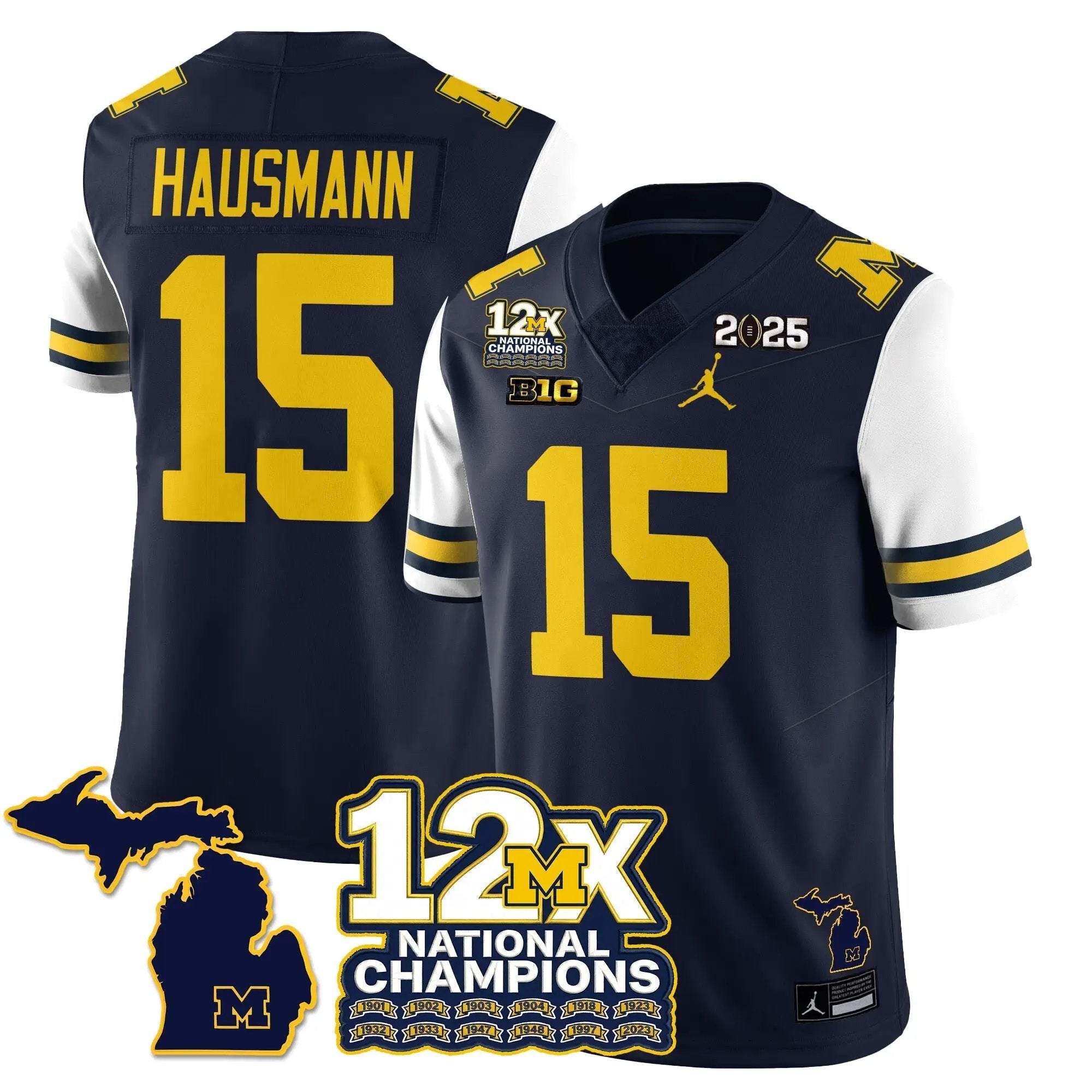 MICH 12x-Time National Champions Vapor Limited Football Jersey by Michigan Wolverines