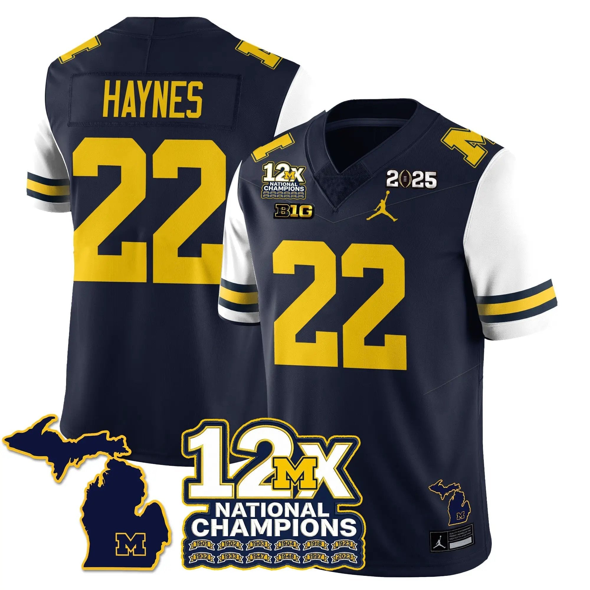 MICH 12x-Time National Champions Vapor Limited Football Jersey by Michigan Wolverines