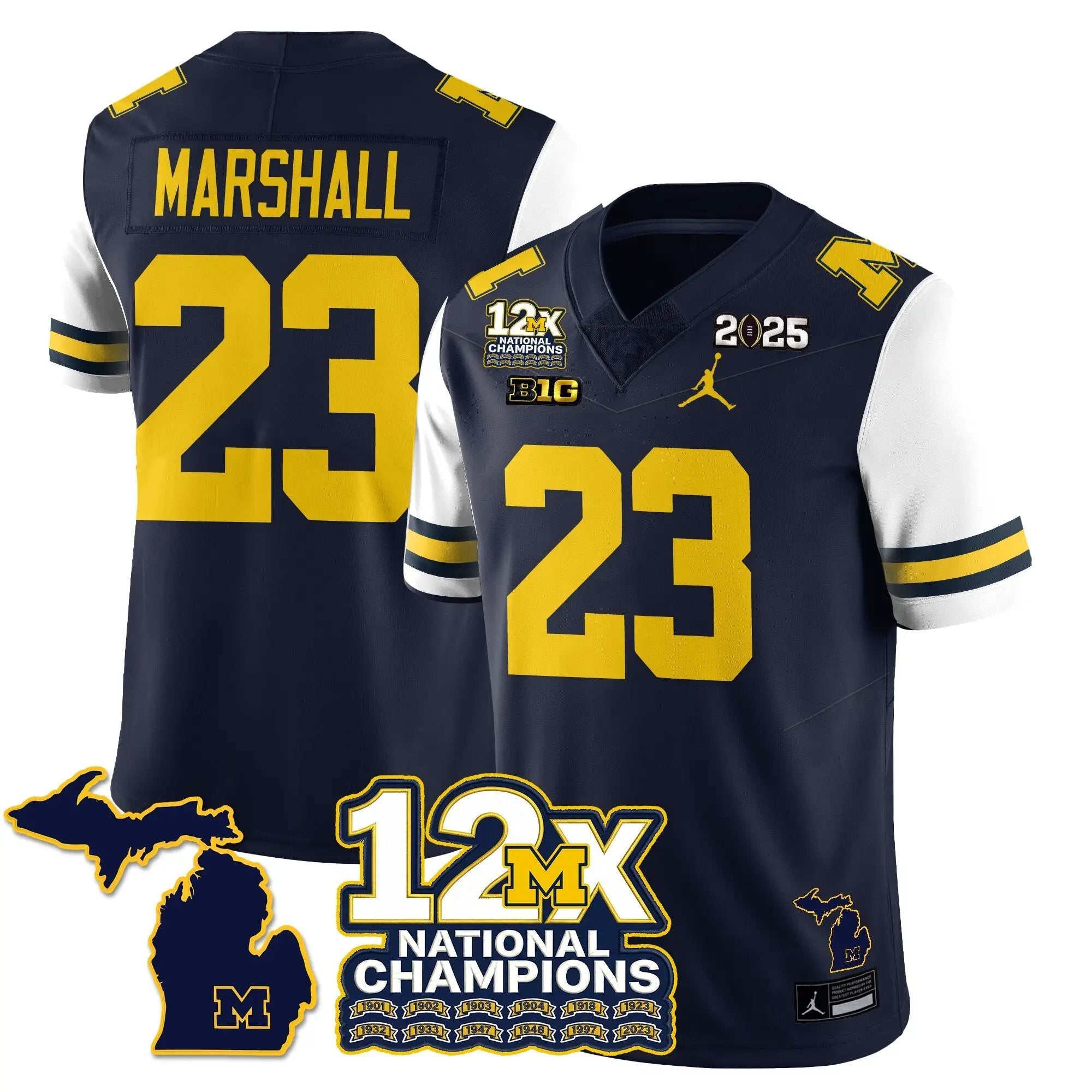 MICH 12x-Time National Champions Vapor Limited Football Jersey by Michigan Wolverines