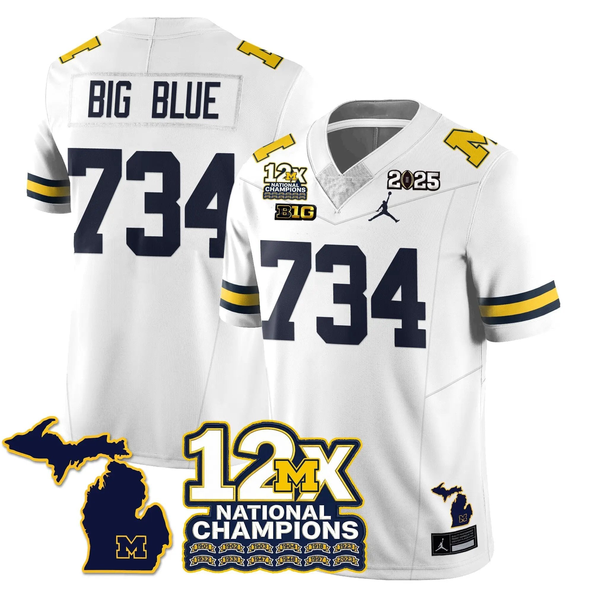 MICH 12x-Time National Champions Vapor Limited Football Jersey by Michigan Wolverines
