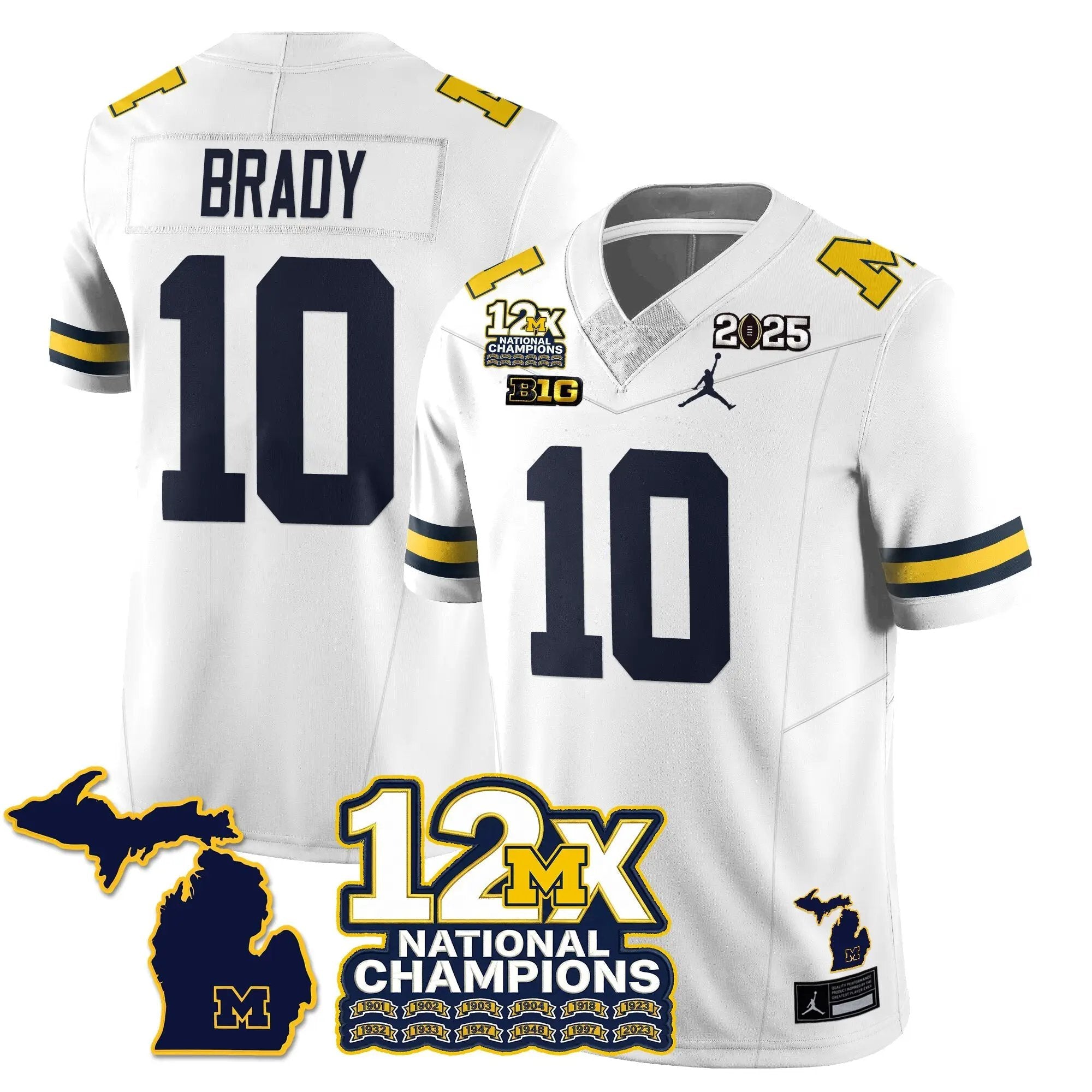MICH 12x-Time National Champions Vapor Limited Football Jersey by Michigan Wolverines